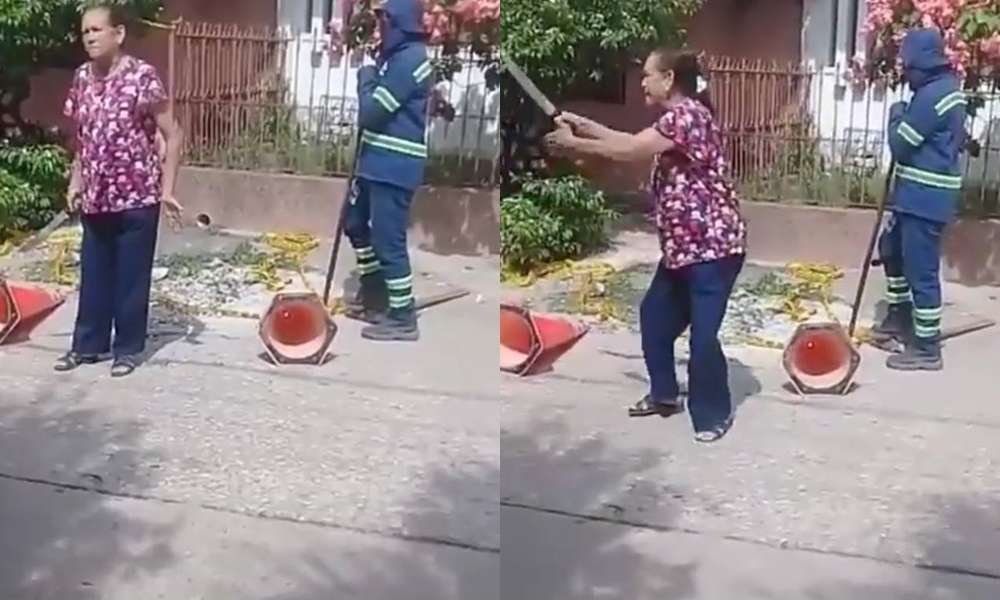 Madre de la alcaldesa de Sincé armó un berrinche con machete en mano para que no le ‘cortaran’ el agua