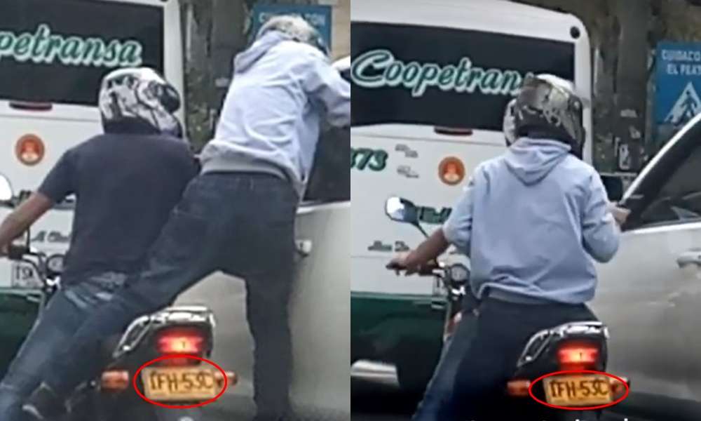[Video] Con un arma de fuego fleteros intimidaron y asaltaron al conductor de una camioneta en pleno semáforo