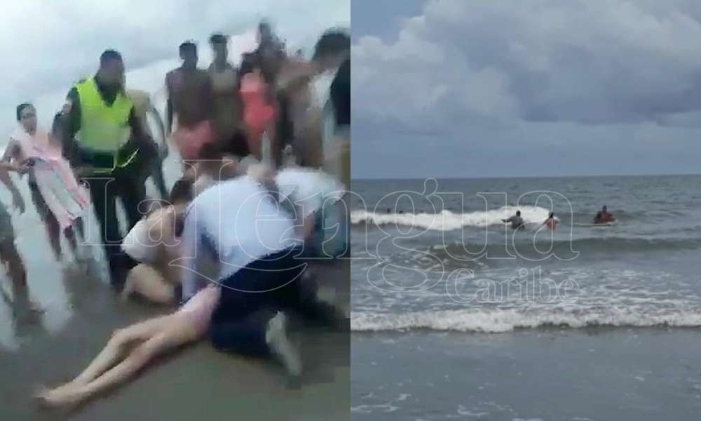 Policía rescató a una niña de 10 años que por poco muere ahogada en las playas de Bocagrande