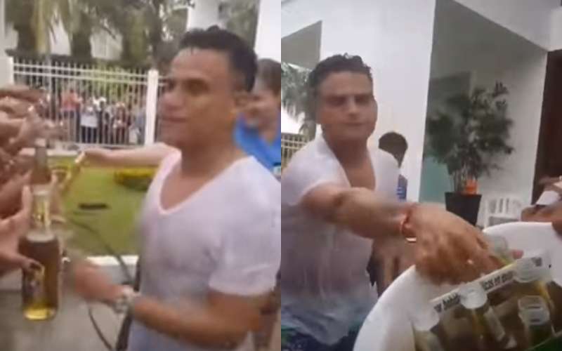 [Video] Desde su casa en Valledupar Silvestre cantó y regaló cervezas a sus seguidores