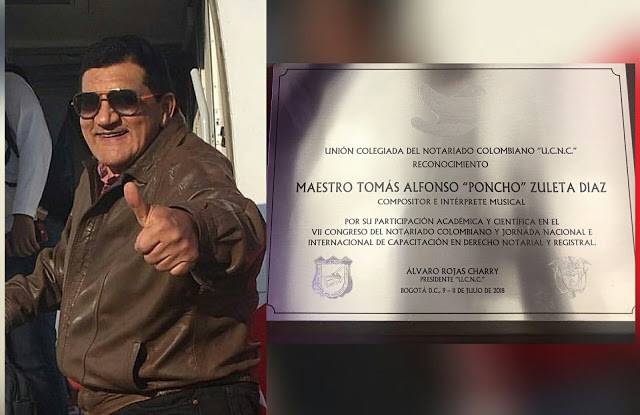 Notariado Colombiano realizó reconocimiento a ‘Poncho’ Zuleta