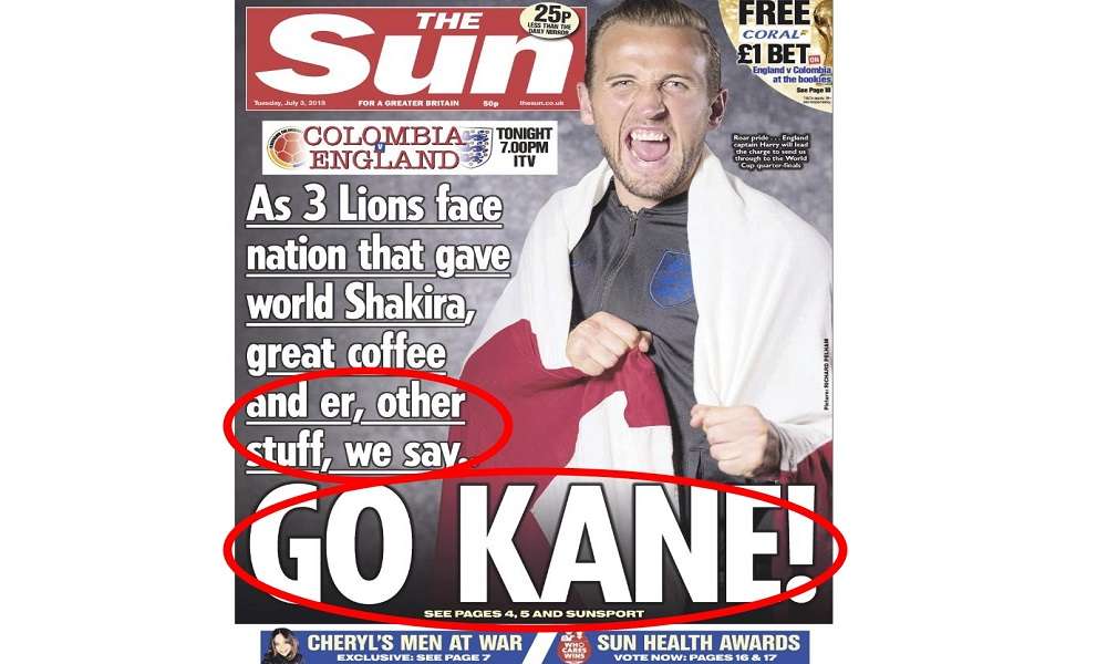 ¡Indignante! Diario inglés publicó una portada malintencionada antes del partido Colombia – Inglaterra