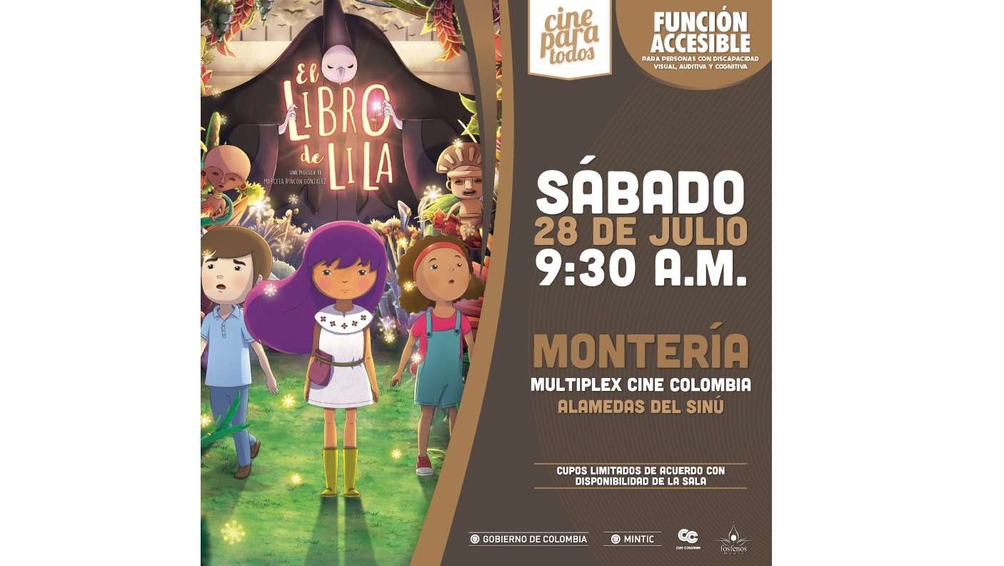 ¡Los ciegos y sordos ya pueden ir a cine! En Montería, este sábado 28 de julio hay cine para todos