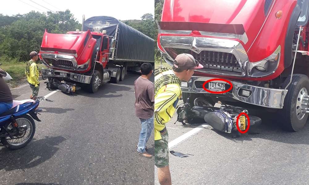 Choque entre motocicleta y tractomula dejó un hombre herido en Ovejas, Sucre