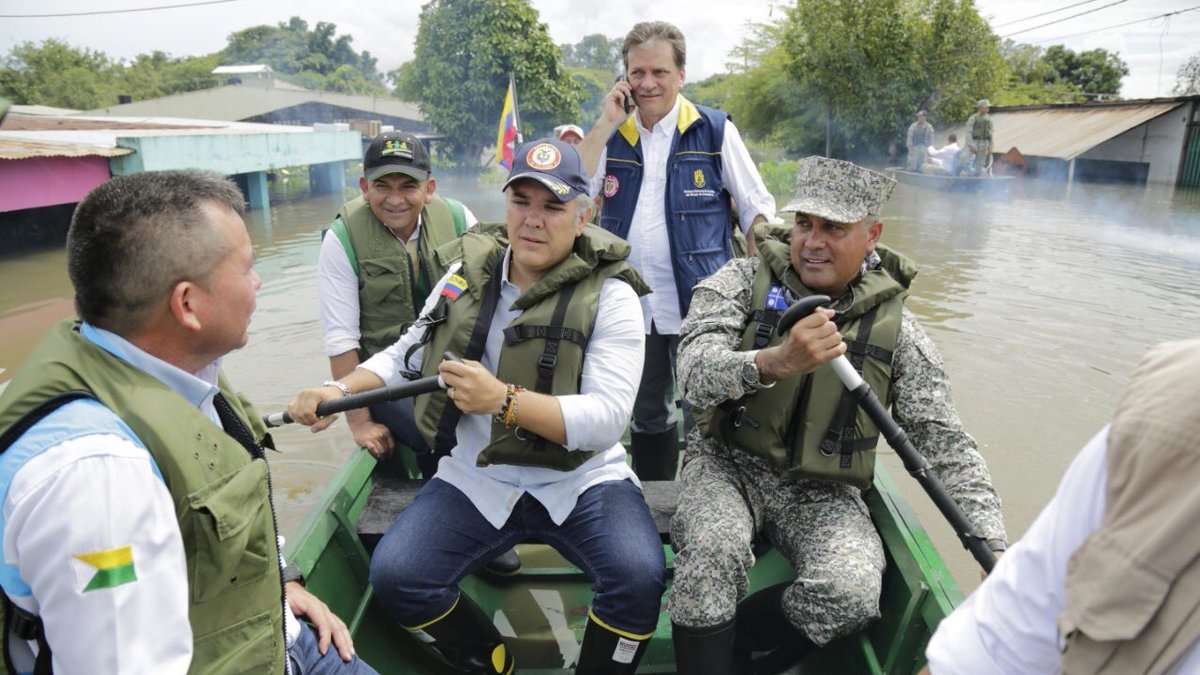 Presidente Duque visitó Puerto Carreño para apersonarse de la emergencia por inundaciones