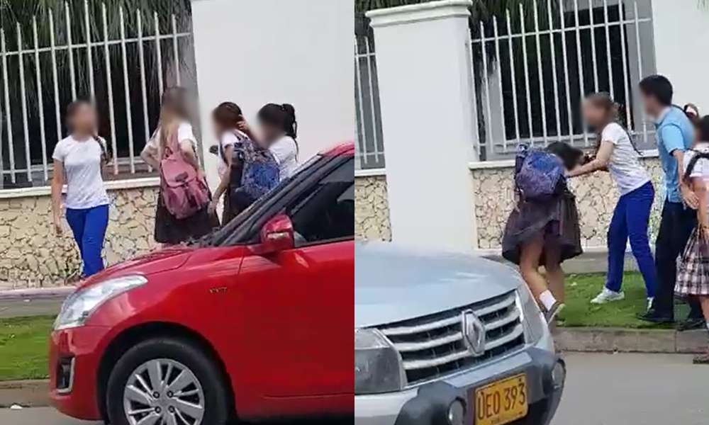 ¡Qué vergüenza! Estudiantes de dos colegios prestigiosos de Montería se fueron a los golpes en plena calle