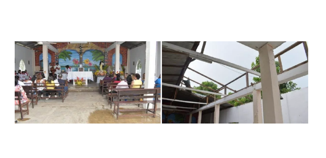 El día que celebraban las fiestas de San Ignacio vendaval dejó sin techo a iglesia en Mompox