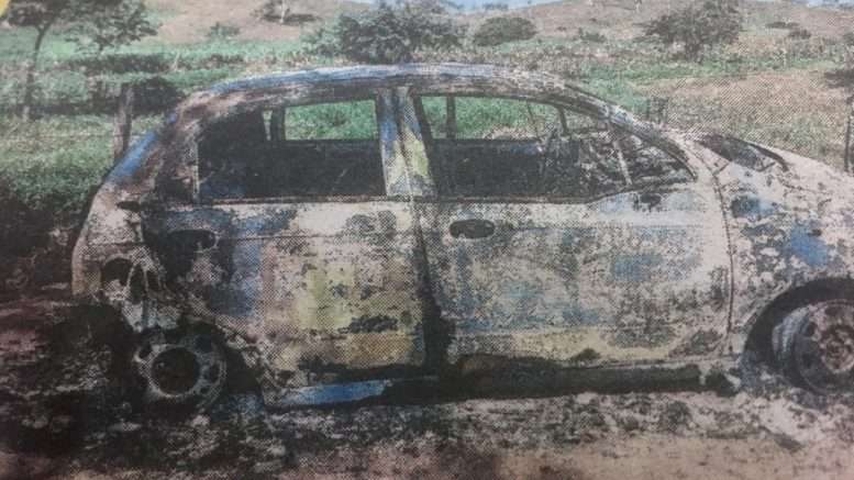 ¡Qué misterio! Taxi apareció quemado en zona rural de Montería