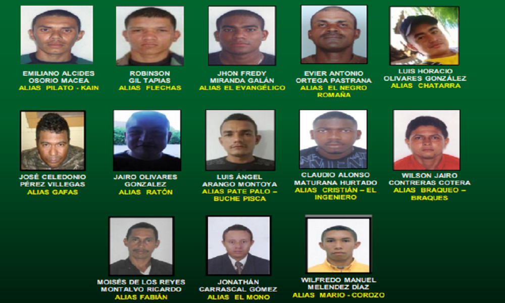 Estos son los 13 más buscados al sur de Córdoba y en el Bajo Cauca antioqueño