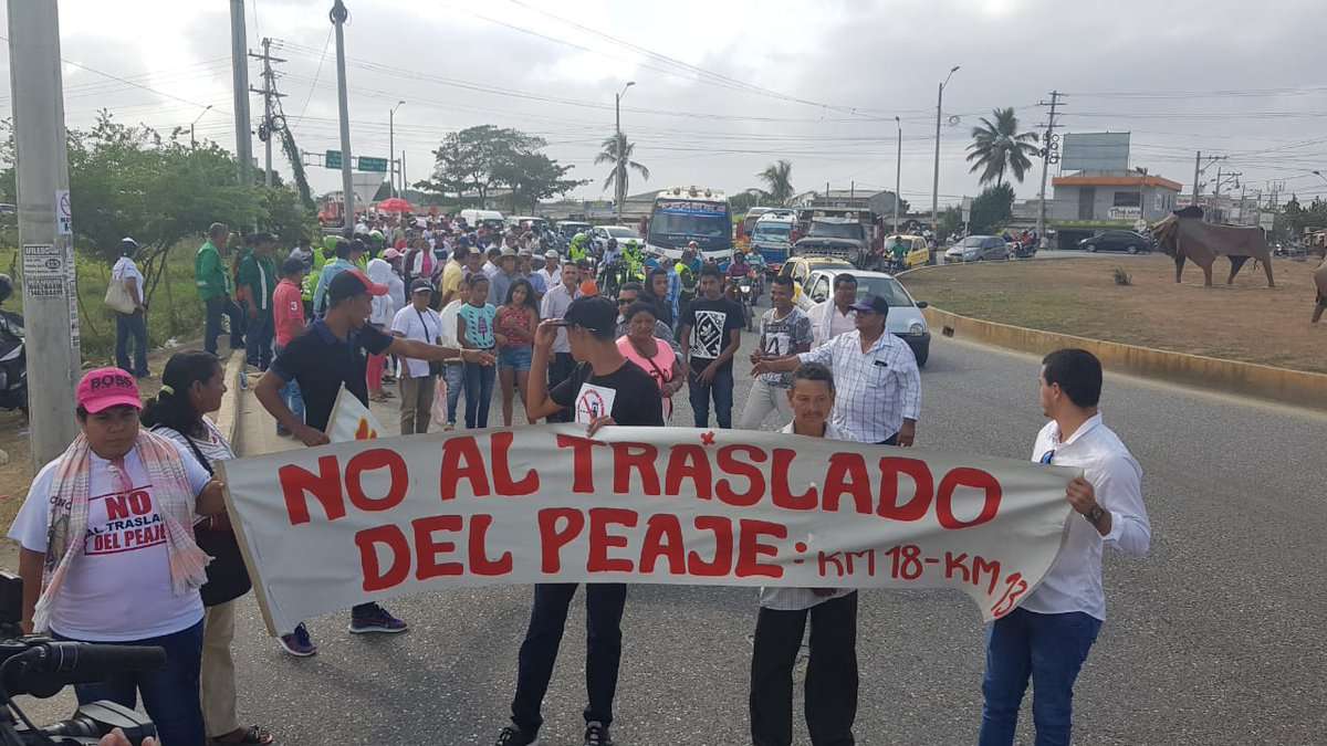 Así avanza la protesta pacífica contra el traslado del peaje El Purgatorio