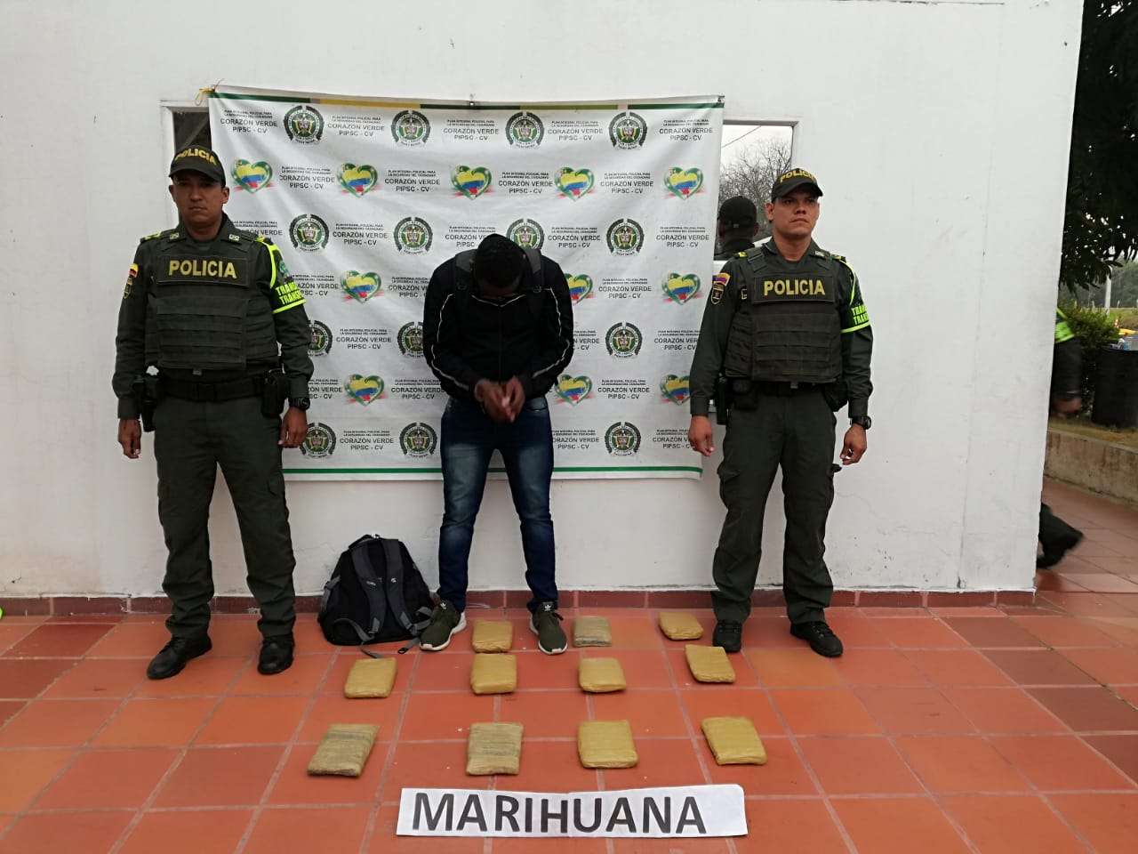 Lo capturó la Policía cuando viajaba en un bus con 11 kilos de marihuana