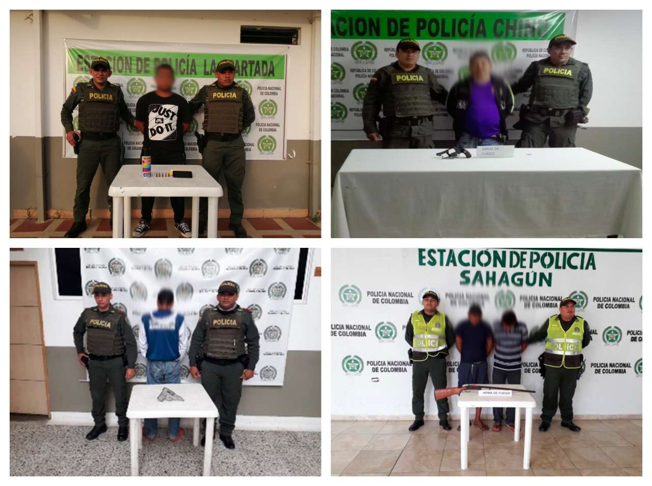 En Córdoba, capturan a cinco personas por porte ilegal de armas