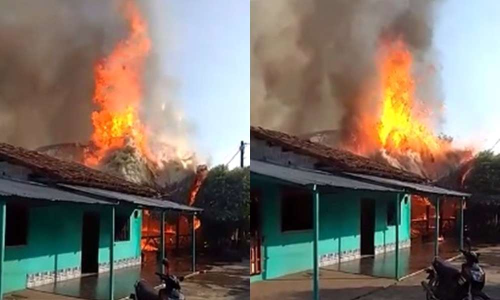 En video, incendio consumió un billar en Cáceres