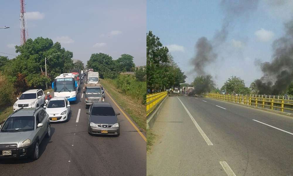 Bloquean la vía Ciénaga De Oro – Montería por falta de reductores de velocidad