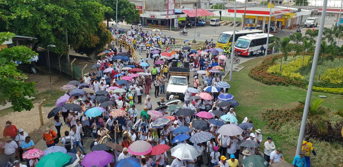 Imponente movilización en Montería por paro Nacional Estatal