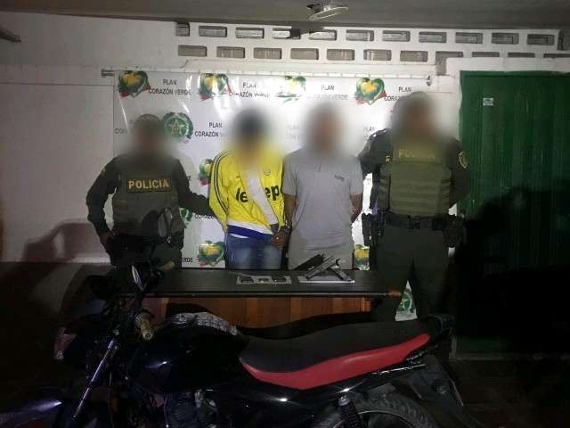 Los capturaron en Montería por hurto agravado y porte ilegal de armas de fuego