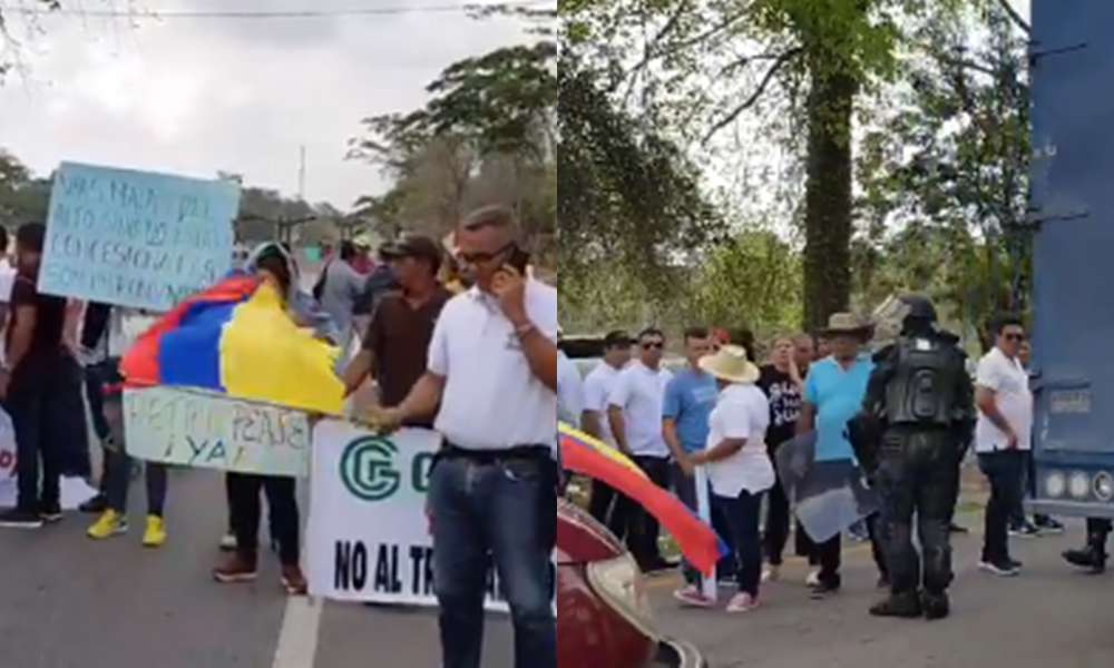 Comunidad protesta por el peaje El Purgatorio y bloquea la vía Montería – Planeta Rica
