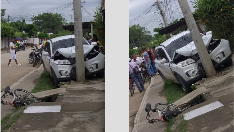 Un herido dejó aparatoso accidente de tránsito en La Granja