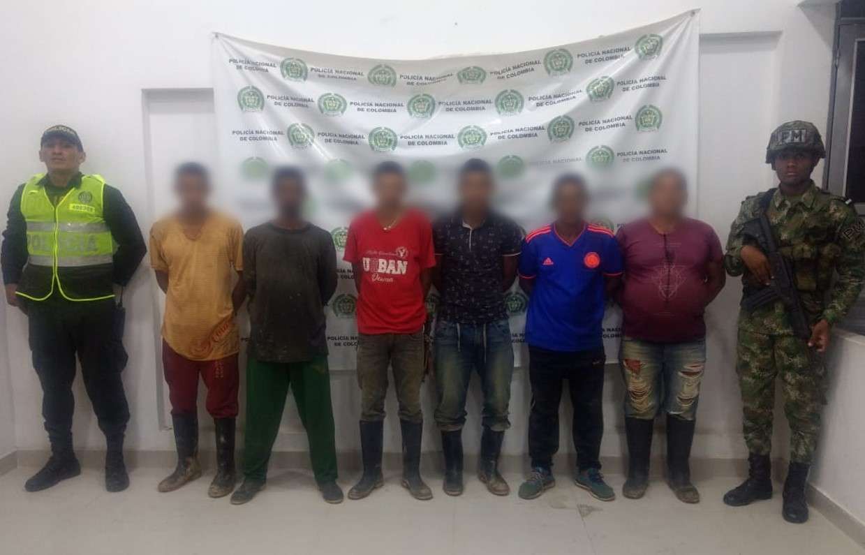 Capturan a seis personas por minería ilegal en Córdoba