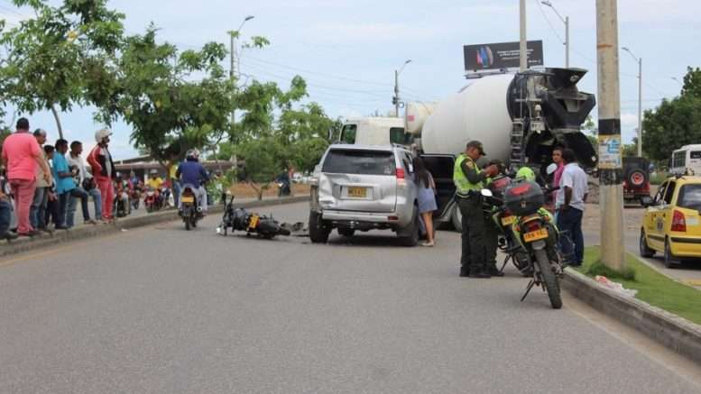 Accidente de tránsito en la calle 41 de Montería dejó un motociclista herido