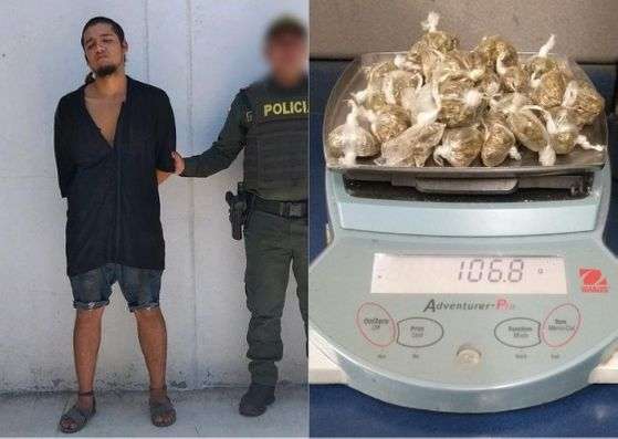 Cayó extranjero con 22 dosis de marihuana