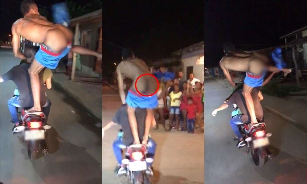 [VIDEO] En una caravana, pelando las nalgas un hombre salió a celebrar el triunfo de Colombia