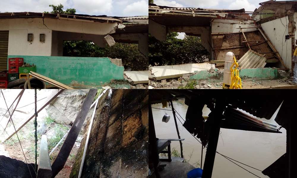 ¡En alerta por erosión! El río San Jorge se está ‘comiendo’ las casas en El Centro de Montelíbano