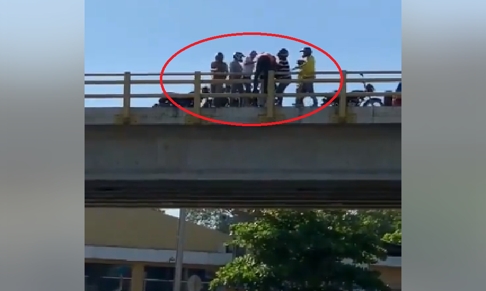 [Video] Joven habría intentado suicidarse lanzándose desde el puente de la 29 con circunvalar