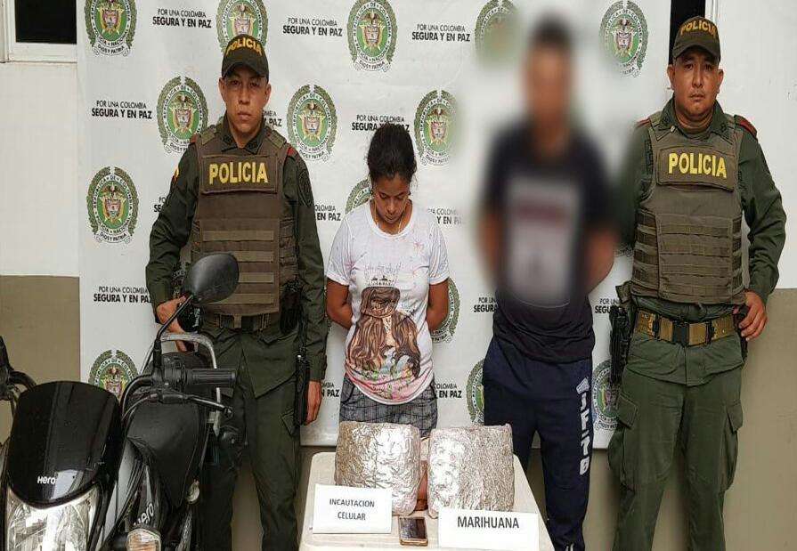 Los capturaron con más de 1.000 dosis de marihuana en Lorica