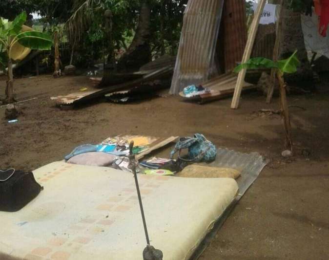 Más de 100 casas destechadas dejó vendaval en San Bernardo del Viento