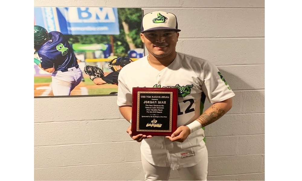 El monteriano Jordan Díaz elegido MVP del Vermont Lake Monsters