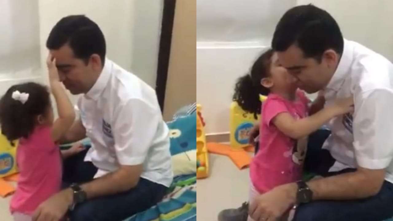 «Esposo y papá ejemplar»: el video de Carlos Gómez y su pequeña hija María Paz que se hizo viral