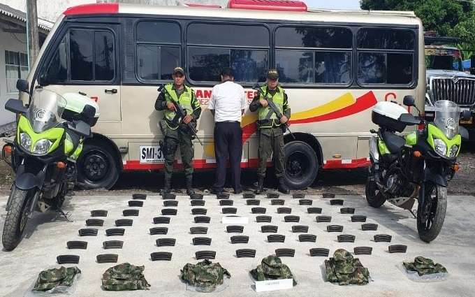 Policía incautó material de uso privativo de las Fuerzas Militares