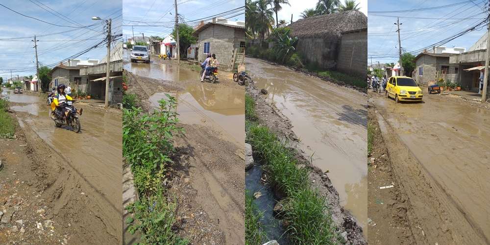 Intransitables, así se encuentran las calles del barrio Villa Caribe de Montería