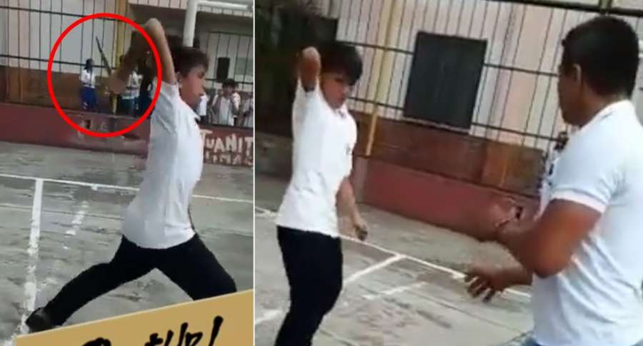 Video: estudiante intentó apuñalar a un profesor en pleno colegio