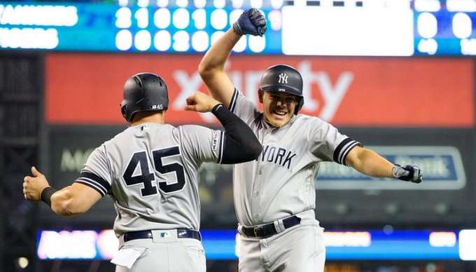 Gio Urshela, campeón con los Yankees de la División Este de la Liga Americana