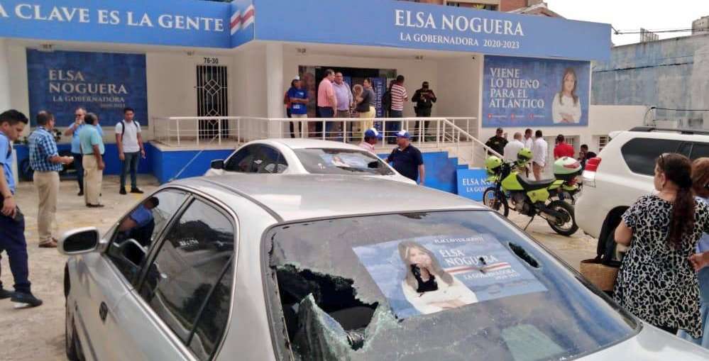 Atacaron a piedras sede política de candidata a la gobernación del Atlántico, Elsa Noguera