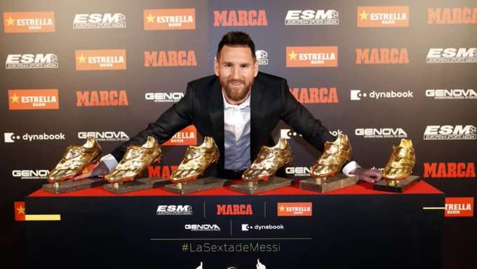 Una más para sus vitrinas, Messi recibió su sexta Bota de Oro