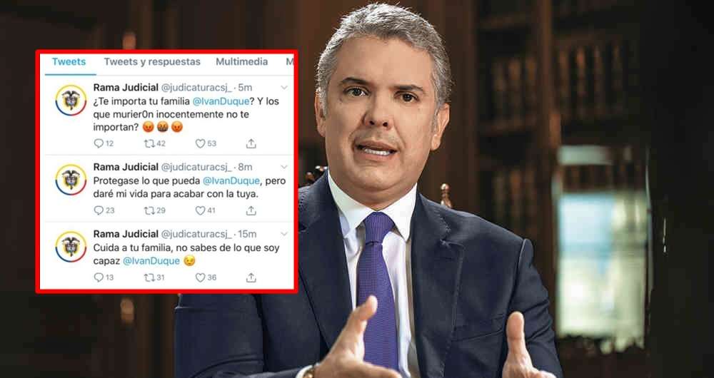 Fiscalía investiga hackeo de Twitter de la Rama Judicial por donde amenazaron a Duque