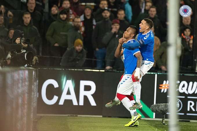 Imparable, Alfredo Morelos marcó doblete en el empate del Rangers con el Feyenoord por Europa League