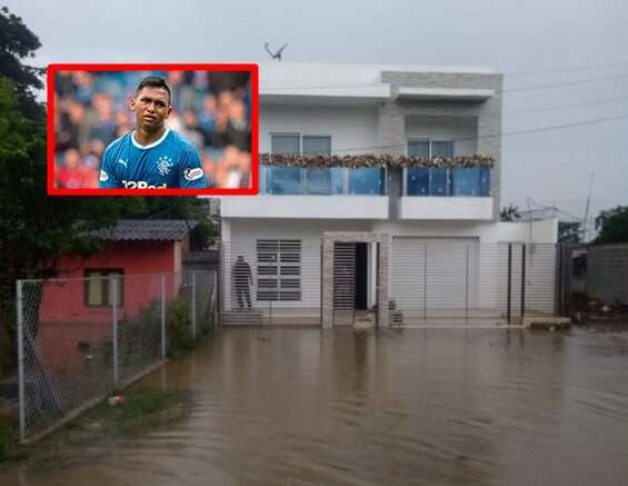 Hasta la casa de Alfredo Morelos en Cereté se inundó tras el fuerte aguacero