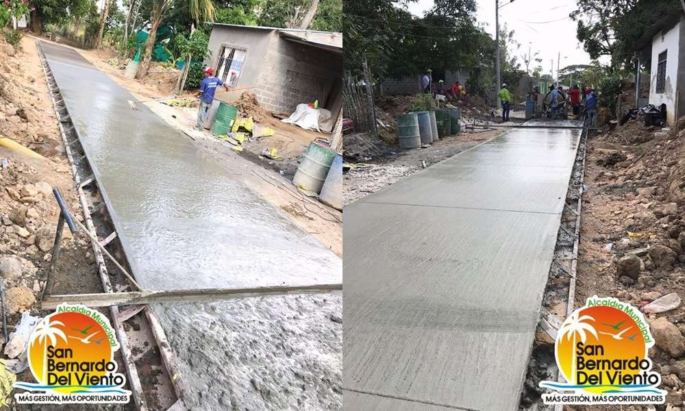 Avanzan obras de alcantarillado y pavimentación en zona rural de San Bernardo del Viento