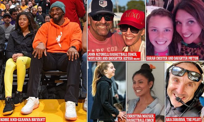Identifican a las otras víctimas del accidente en el que murieron Kobe Bryant y su hija