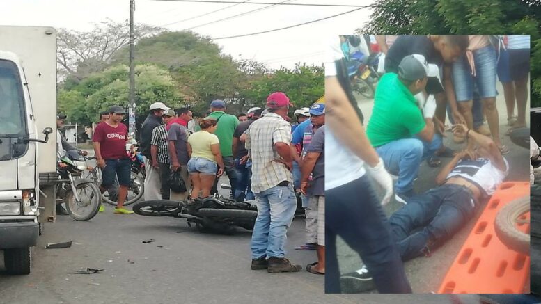 Joven resultó gravemente herido tras chocar su motocicleta contra un furgón en Cereté