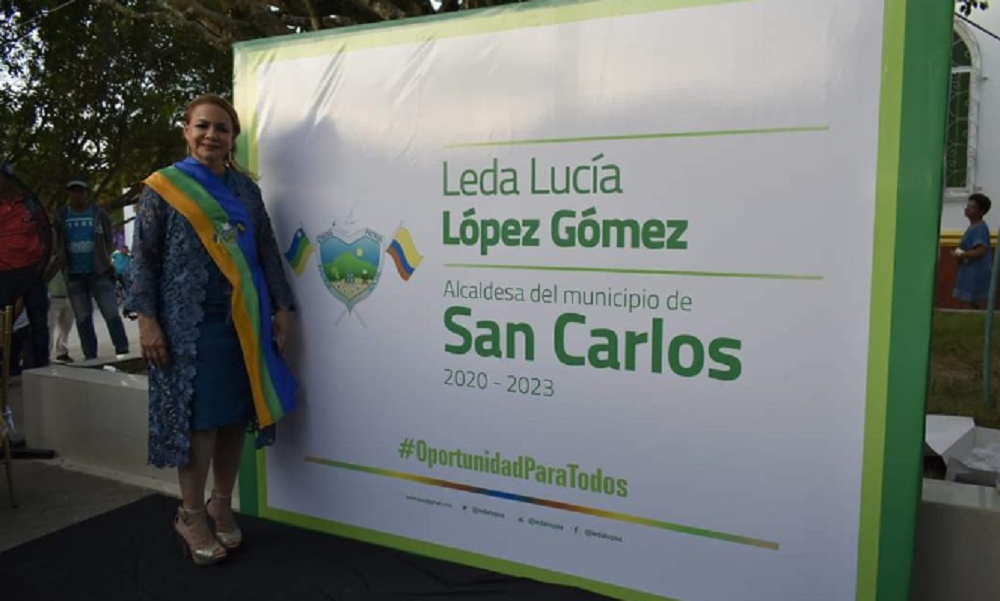Trabajaré para traer progreso al municipio: Leda López tras posesionarse como alcaldesa de San Carlos
