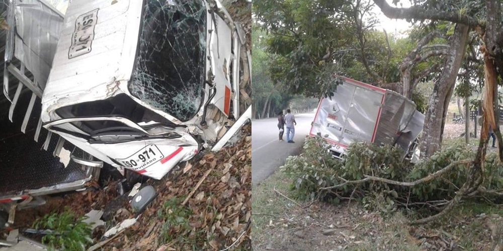 Camión se salió de la vía en la Troncal de Occidente