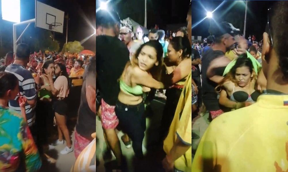 ¿Sería por la blusa? Dos mujeres protagonizaron bochornosa pelea en pleno concierto de carnaval