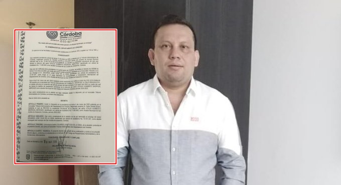 ¡Es oficial! Alcalde de San Andrés de Sotavento volvió al cargo tras decreto firmado por el gobernador de Córdoba