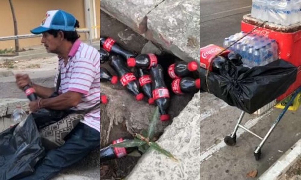 Asqueroso y antihigiénico: Indignación por vendedor que reenvasa Coca Cola