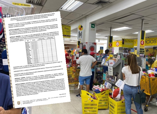 Estos son los horarios de pico y cédula para comprar en los supermercados